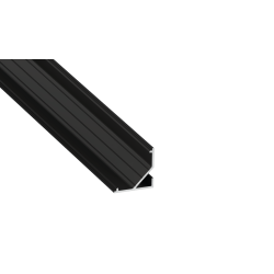 Perfíl Aluminio KIMERA-"ARRE" Anodizado Negro con Difusor Opal , Tapones y Clips Sujección 2,02M