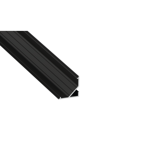 Perfíl Aluminio KIMERA-"ARRE" Anodizado Negro con Difusor Opal , Tapones y Clips Sujección 2,02M