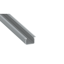 Perfíl Aluminio KIMERA-"UHRE" Anodizado Plata con Difusor Opal , Tapones y Clips Sujección 2,02M