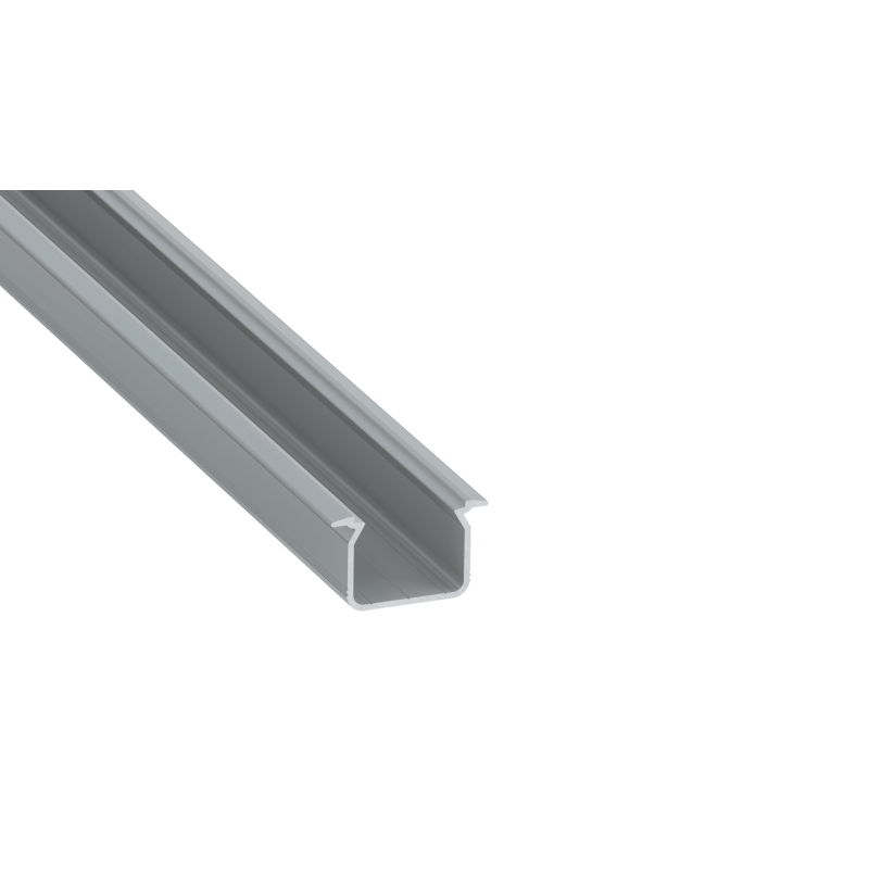 Perfíl Aluminio KIMERA-"UHRE" Anodizado Plata con Difusor Opal , Tapones y Clips Sujección 2,02M