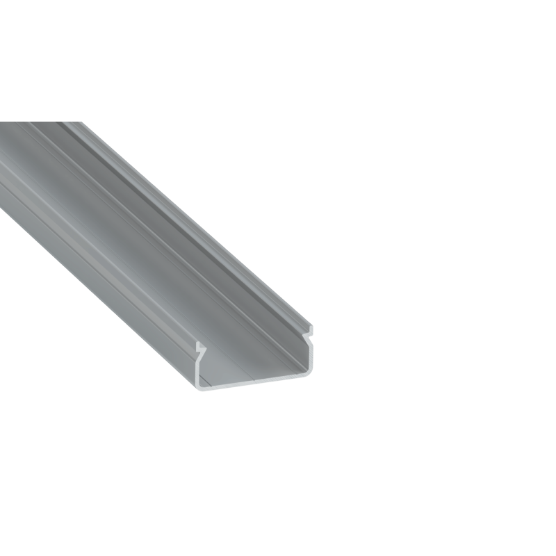 Perfíl Aluminio KIMERA-"EGEN" Anodizado Plata con Difusor Opal , Tapones y Clips Sujección 2,02M