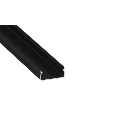 Perfíl Aluminio KIMERA-"EGEN" Anodizado Negro con Difusor Opal , Tapones y Clips Sujección 2,02M