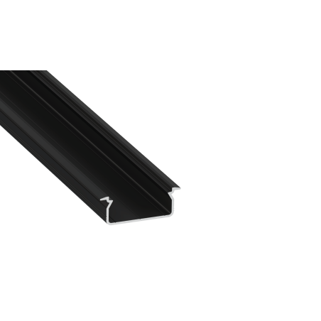 Perfíl Aluminio KIMERA-"TVED" Anodizado Negro con Difusor Opal , Tapones y Clips Sujección 2,02M