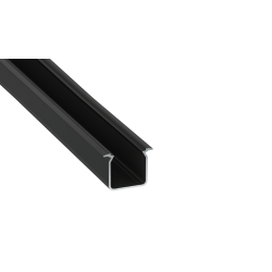 Perfíl Aluminio KIMERA-"SKAGEN" Anodizado Negro con Difusor Opal , Tapones y Clips Sujección 2,02M