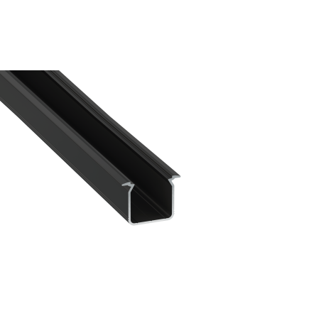 Perfíl Aluminio KIMERA-"SKAGEN" Anodizado Negro con Difusor Opal , Tapones y Clips Sujección 2,02M