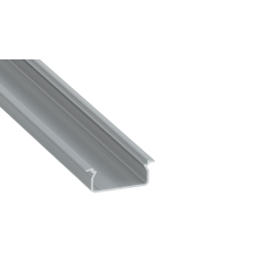 Perfíl Aluminio KIMERA-"TVED" Anodizado Plata con Difusor Opal , Tapones y Clips Sujección 2,02M