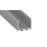 Perfíl Aluminio KIMERA-"NORS" Anodizado Plata con Difusor Opal , Tapones y Clips Sujección 2,02M
