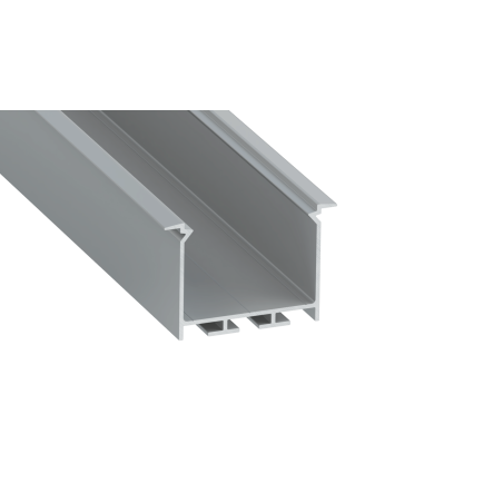 Perfíl Aluminio KIMERA-"HEDE" Anodizado Plata con Difusor Opal , Tapones y Clips Sujección 2,02M