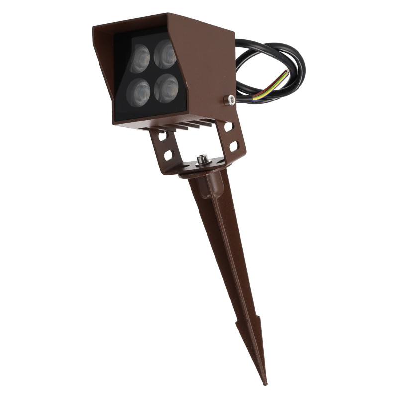 Foco Led con Pincho Jardín 4W IP65 2700ºK Acabado Marrón