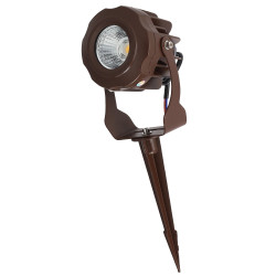 Foco Led con Pincho Jardín 10W IP65 2700ºK Acabado Marrón
