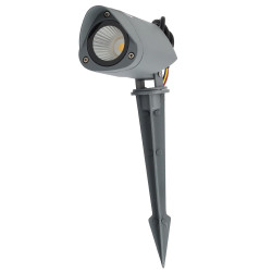 Foco Led con Pincho Jardín 7W IP65 2700ºK Acabado Gris