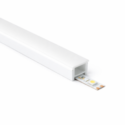 Perfíl de Silicona IP65 para Tiras LED 10x10mm para Tiras de 6mm Rollo 100 Metros