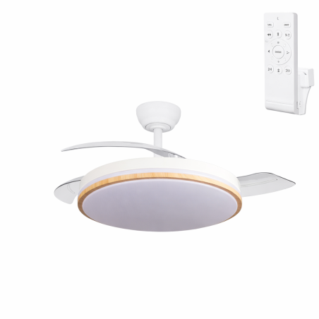 Ventilador Dc Blanco/Haya Función Verano-Invierno 60w 6980lm 3500-4000-6500k