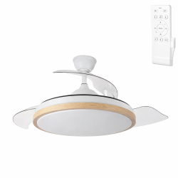 Ventilador DC Blanco/Haya Función Verano-Invierno 59w 6980lm 3000-4000-6000k