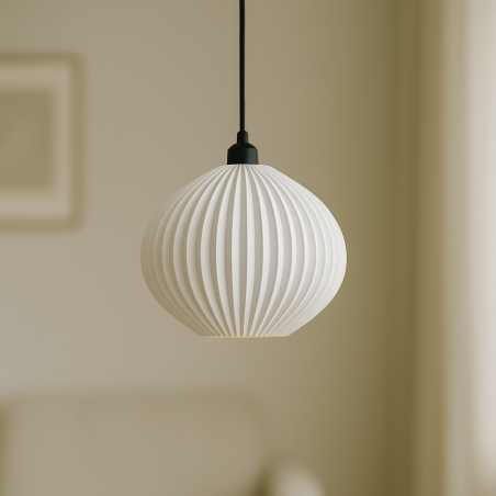 Lámpara Colgante "Idali" Color Blanco/Florón Negro/Cable Negro