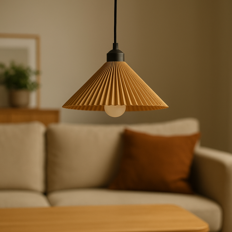 Lámpara Colgante "Colt" Color Beige/Florón Negro/Cable Negro