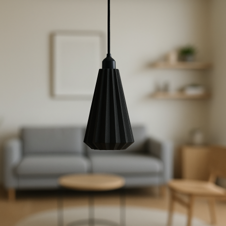 Lámpara Colgante "Lindor" Color Negro/Florón Negro/Cable Negro