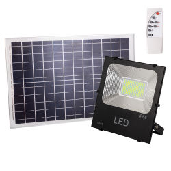 Foco Proyector LED 100W 10.000Lm 6000ºK Solar Sensor 100W + Control Remoto Panel 6V/25W 40.000H   [HO-626005-CW]