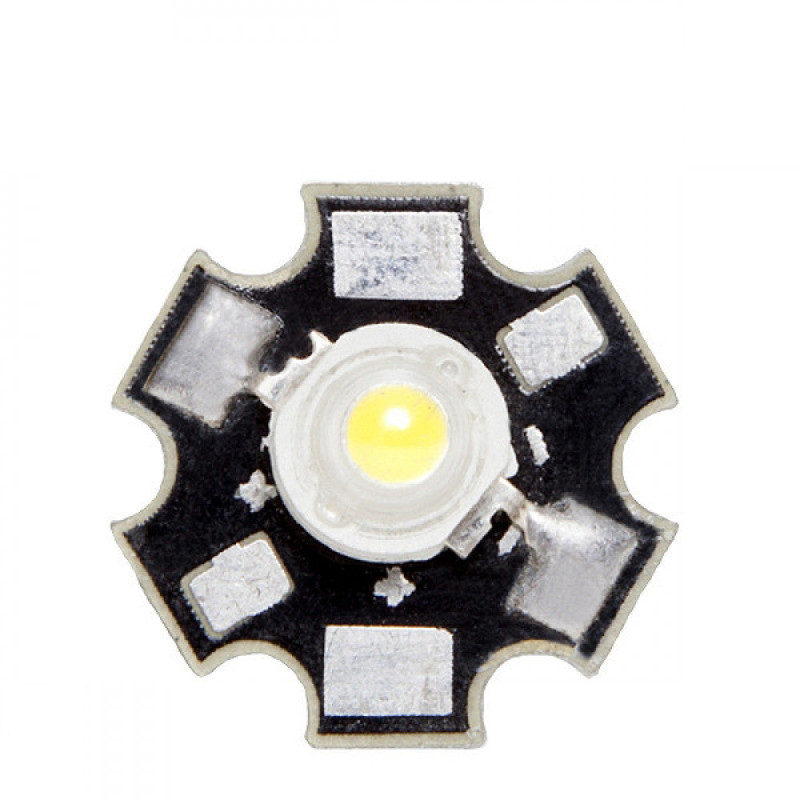 LED High Power 3W 220Lm 6000ºK 45X45 Disipador 50.000H  [CH-LED-3W-45MIL-D-CW]