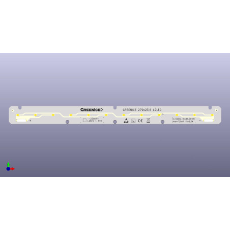 Módulo LED 279x23,6_12LED 4000K CRI80 L128-E5