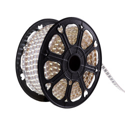 Tira de 120 LEDs/M 500W 1.000Lm 6000ºK SMD5050 220VAC IP65 x50M 40.000H   [HO-220-120-50M-CW]