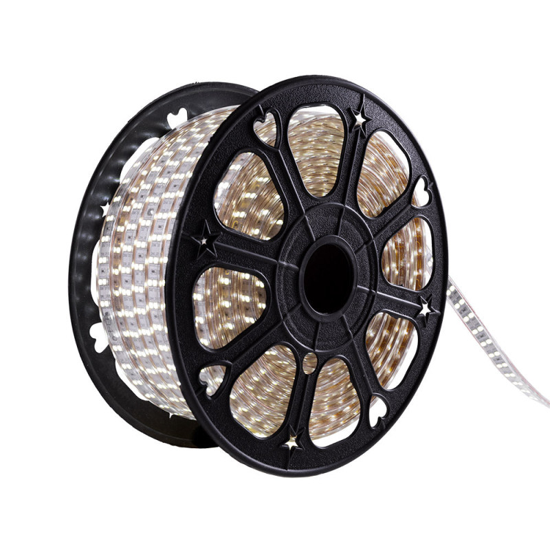 Tira de 120 LEDs/M 500W 1.000Lm 6000ºK SMD5050 220VAC IP65 x50M 40.000H   [HO-220-120-50M-CW]