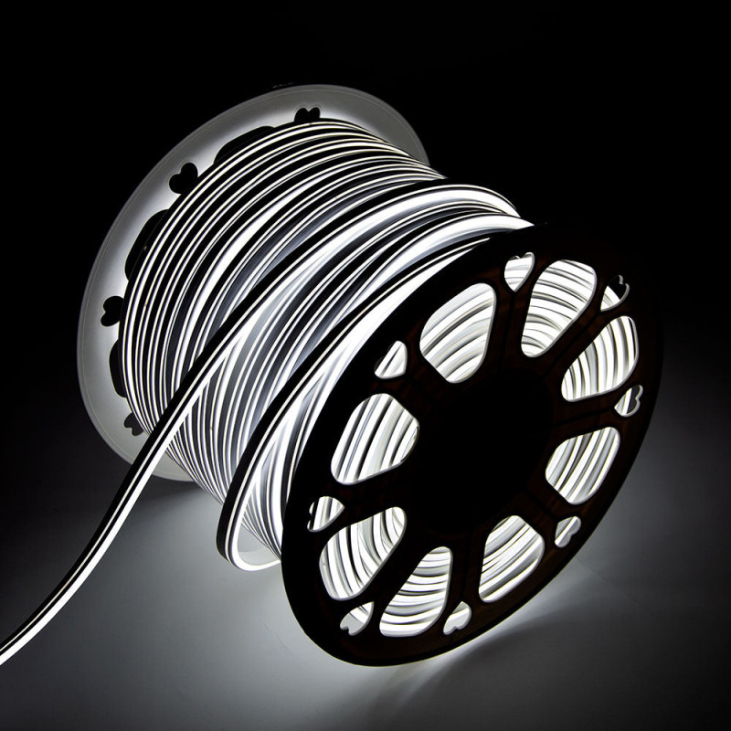 Tira LED Manguera "Neon Flex" 6W 6000ºK 220VAC 8x18mm Doble 120xSMD2835 6W/M x1M 40.000H   [HO-NSPVC8x16DOY220CW]