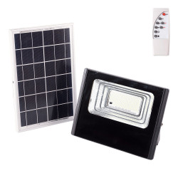 Proyector LED solar 45W 6500K Panel: Bateria 6V/6W: Control remoto 3,2V/3000MaH