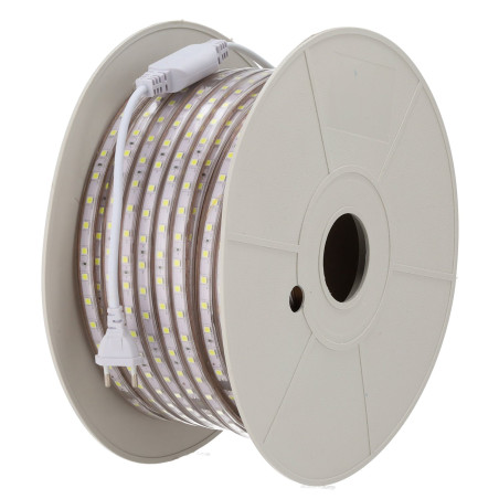 Tira de 60 LEDs/M 500W 42.000Lm 6000ºK SMD5050 220VAC IP65 x50M 40.000H   [HO-220-60-50M-CW]