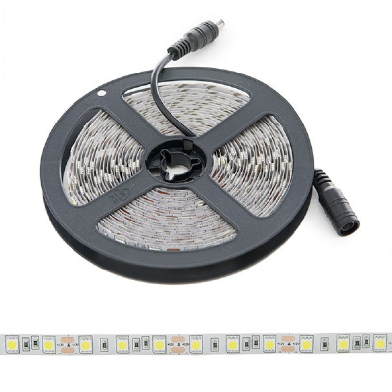 Tira de 300 LEDs 72W 3.780Lm CRI85 6000ºK SMD5050 12VDC x5M 40.000H  [PL219009W]