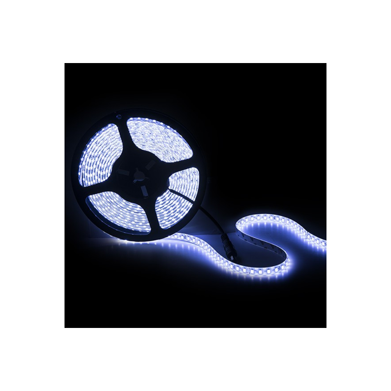 Tira de 600 LEDs 60W 5.500Lm CRI85 6000ºK SMD2835 24VDC x5M 40.000H [GR-RDT2835-120-24-CW]-Blanco Frío