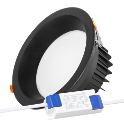 Foco Downlight Circular LED 20W 2.000Lm 6000ºK Anti-Deslumbrante UGR19 40.000H Negro