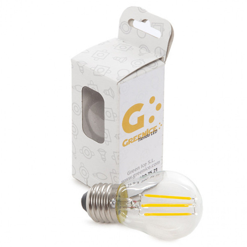 Bombilla LED E27 4W 288Lm 2700ºK Filamento G45 Estuche Personalizado 40.000H  [WO-LF-G45-E27-4W-WW-EP06]