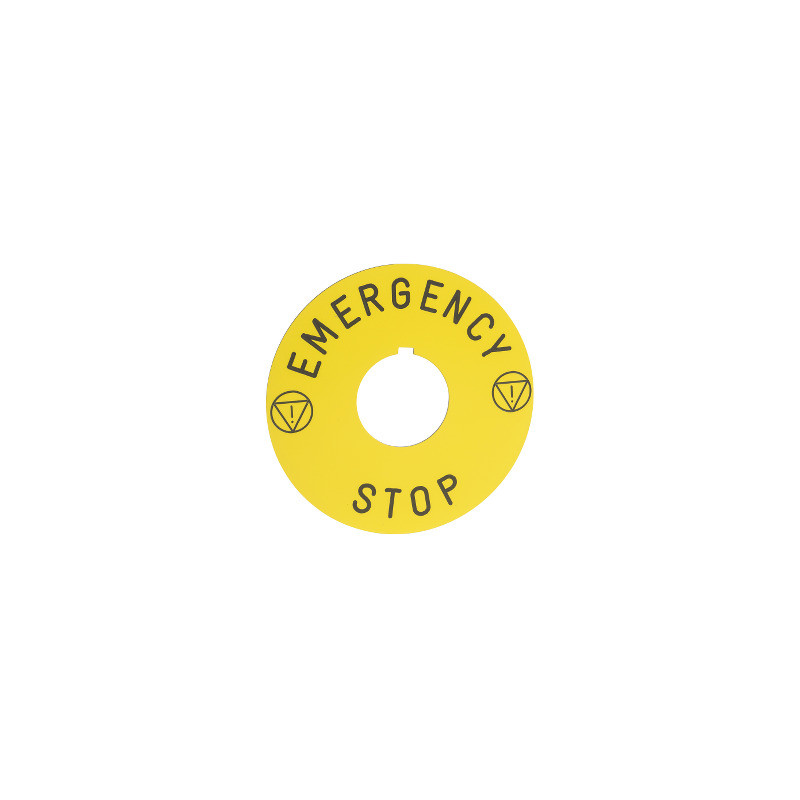 Etiqueta marcada ø90 para parada de emergencia - emergency stop ref. 9001KN8330 Schneider Electric [PLAZO 3-6 SEMANAS]