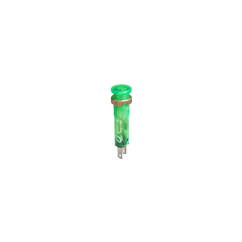 luz piloto redonda Ø 8 - IP 40 - verde - LED integral - 5 V - conector ref. XVLA213 Schneider Electric [PLAZO 3-6 SEMANAS]