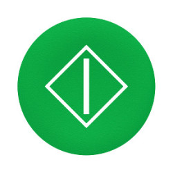 tapa verde marcada I" en un diamante para pulsador circular Ø22" ref. ZBA346 Schneider Electric [PLAZO 3-6 SEMANAS]