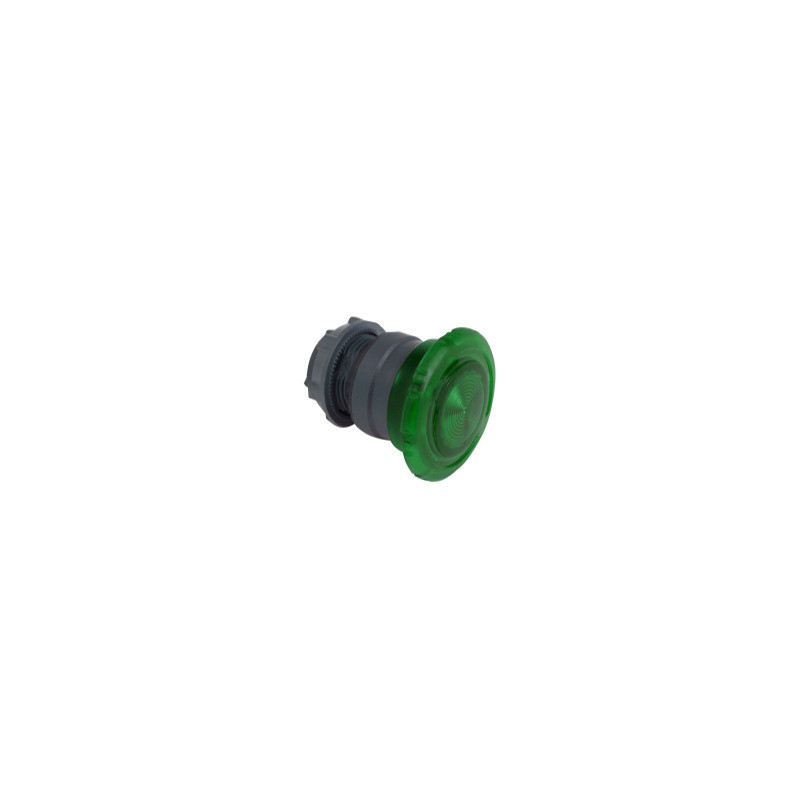 cabeza Ø40 pulsador seta luminoso verde Ø22 girar para desenclavar ref. ZB5AW733 Schneider Electric [PLAZO 3-6 SEMANAS]