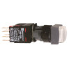 Pulsador luminoso cuadrado saliente blanco ø 16 - 1NA+1NC - 24V ref. XB6CE1B5B Schneider Electric [PLAZO 3-6 SEMANAS]