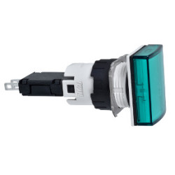 Piloto luminoso rectangular verde ø 16 - led integrado - 24 V - conector ref. XB6DV3BB Schneider Electric [PLAZO 3-6 SEMANAS]