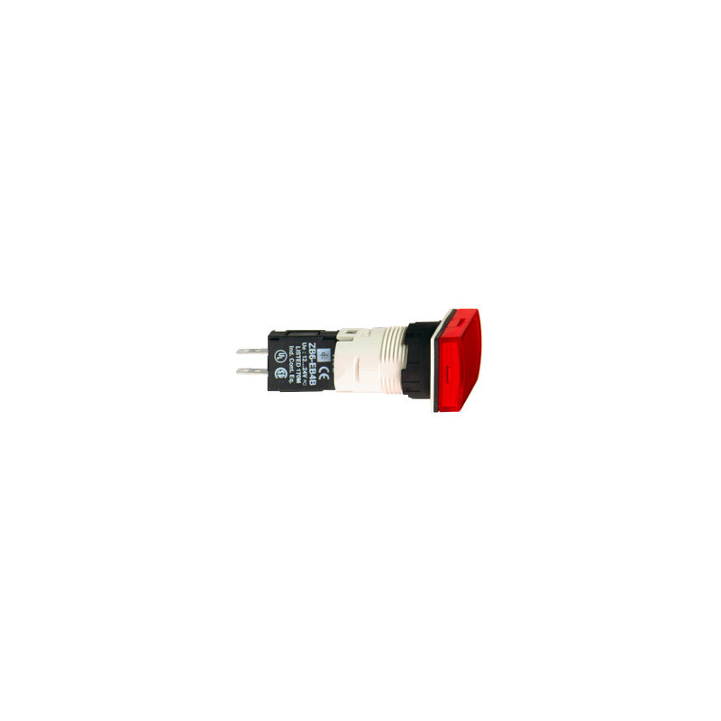 Piloto luminoso rectangular rojo ø 16 - led integrado - 24 V - conector ref. XB6DV4BB Schneider Electric [PLAZO 3-6 SEMANAS]