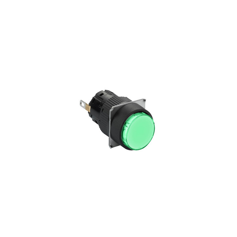 piloto luminoso circular verde Ø16 - LED integrado - 24 V - conector ref. XB6EAV3BP Schneider Electric [PLAZO 3-6 SEMANAS]