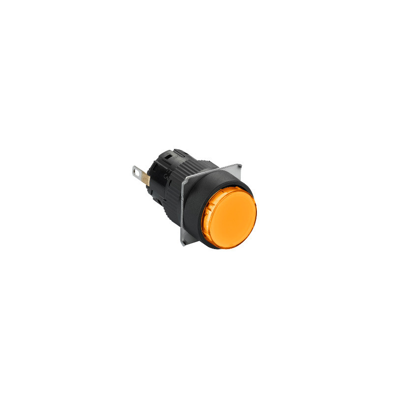 piloto luminoso circular naranja Ø16 - LED integrado - 24 V - conector ref. XB6EAV8BP Schneider Electric [PLAZO 3-6 SEMANAS]