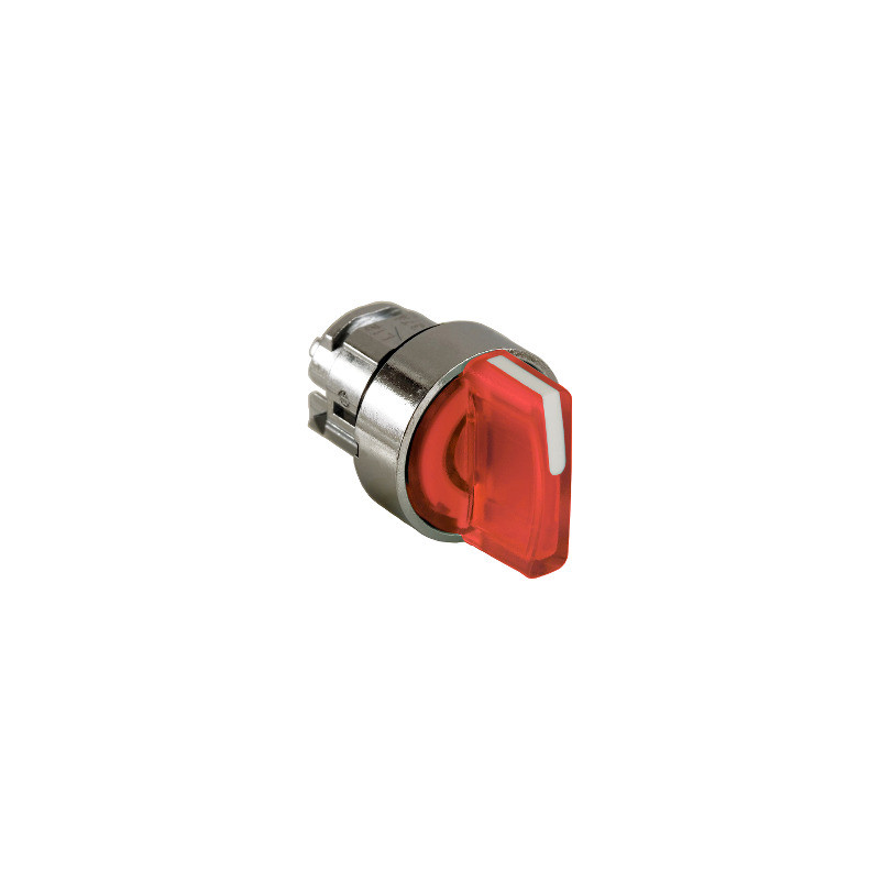 Cabeza selector luminoso rojo ø 22 3 posiciones con retorno ref. ZB4BK1843 Schneider Electric [PLAZO 3-6 SEMANAS]