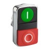 Cabeza pulsador doble ø 22 - verde rasante/rojo saliente con marcaje ref. ZB4BL7341 Schneider Electric