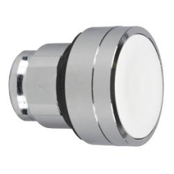 white flush pushbutton head Ø22 spring return unmarked ref. ZB4BP183 Schneider Electric [PLAZO 3-6 SEMANAS]