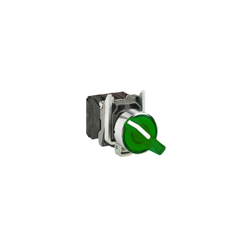 Selector luminoso verde ø 22 2 posiciones fijas - 1NA+1NC - 24V ref. XB4BK123B5 Schneider Electric [PLAZO 3-6 SEMANAS]