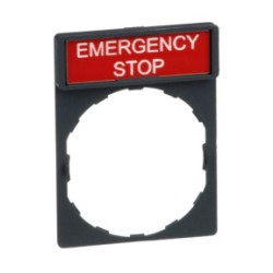 Porta-etiqueta 30 x 40 mm para etiqueta 8 x 27 mm con marcaje emergency stop ref. ZBY2330 Schneider Electric [PLAZO 3-6 SEMANAS]