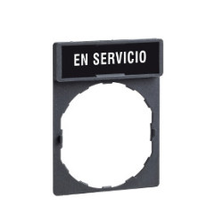 porta-etiqueta 30 x 40 mm para etiqueta 8 x 27 mm con marcaje EN SERVICIO ref. ZBY2411 Schneider Electric [PLAZO 3-6 SEMANAS]