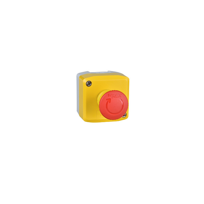 yellow station - 1 red mushroom head pushbutton Ø40 turn to release 2NC ((*)) ref. XALK178FH29 Schneider Electric [PLAZO 8-15 DI