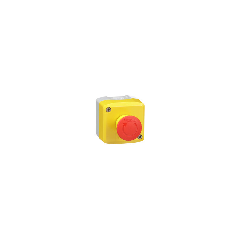 yellow station - 1 red mushroom head pushbutton Ø40 turn to release 1NC ((*)) ref. XALK178H7 Schneider Electric [PLAZO 8-15 DIAS